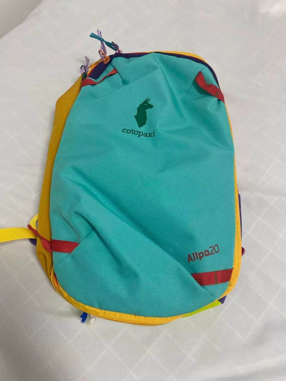 cotopaxi Allpa 20 Backpack in Turquoise, Yellow & Red Accents